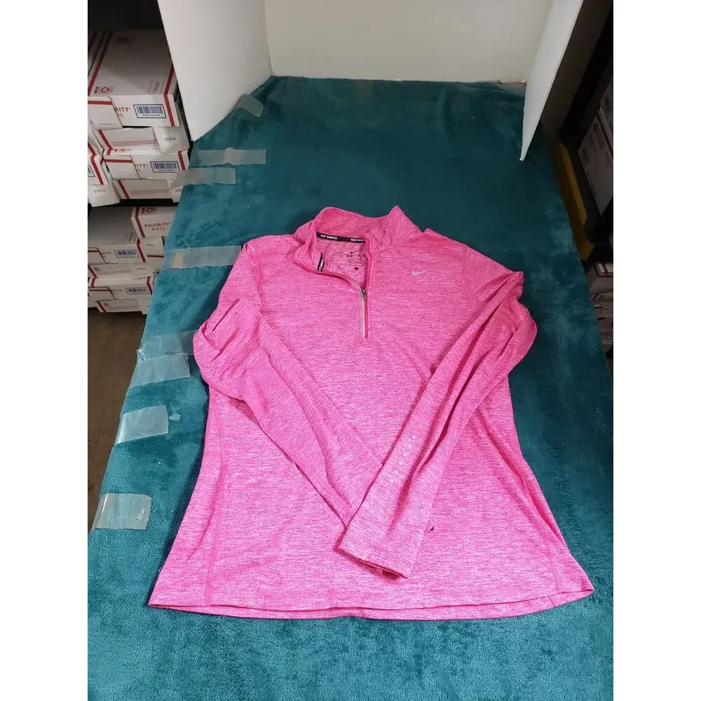 Nike Sweatshirt Size Large Women Pink Long Sleeves Running Performance Ladies